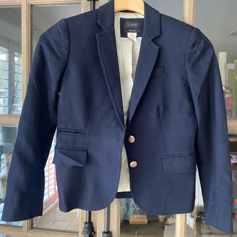 J. Crew Dark Blue Blazer with Metallic Buttons